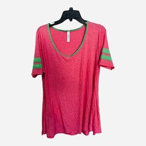 Lularoe Watermelon Green Perfect Tee Size Medium Oversized Scoop Neck